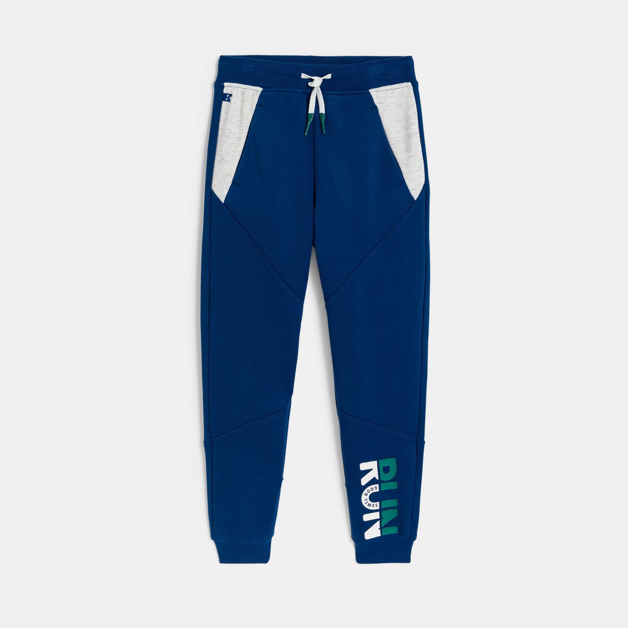 Quần jogger xanh in slogan